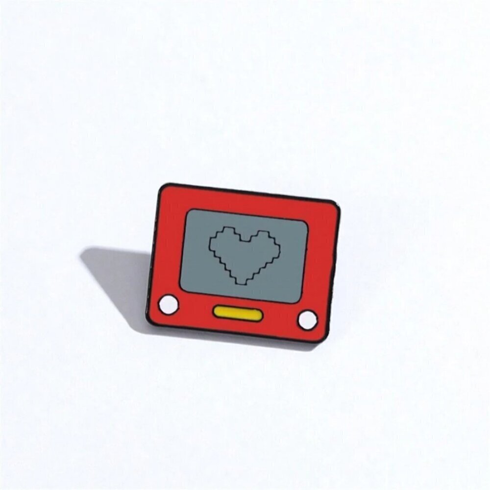 Cartoon Cute Love Pattern Card Game Machine Enamel Pin Custom Decorative Brooche